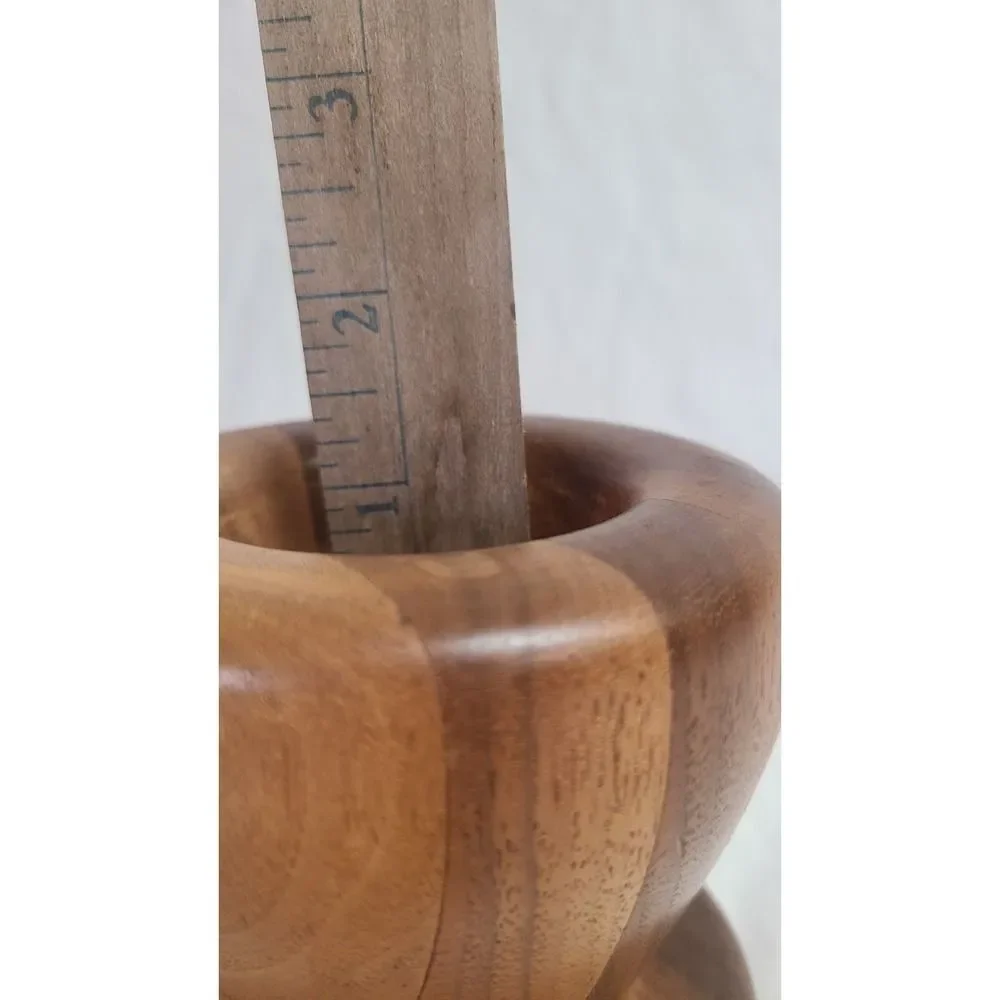 Wooden Mortar Solid No Pestle Unbranded Smooth Heavy